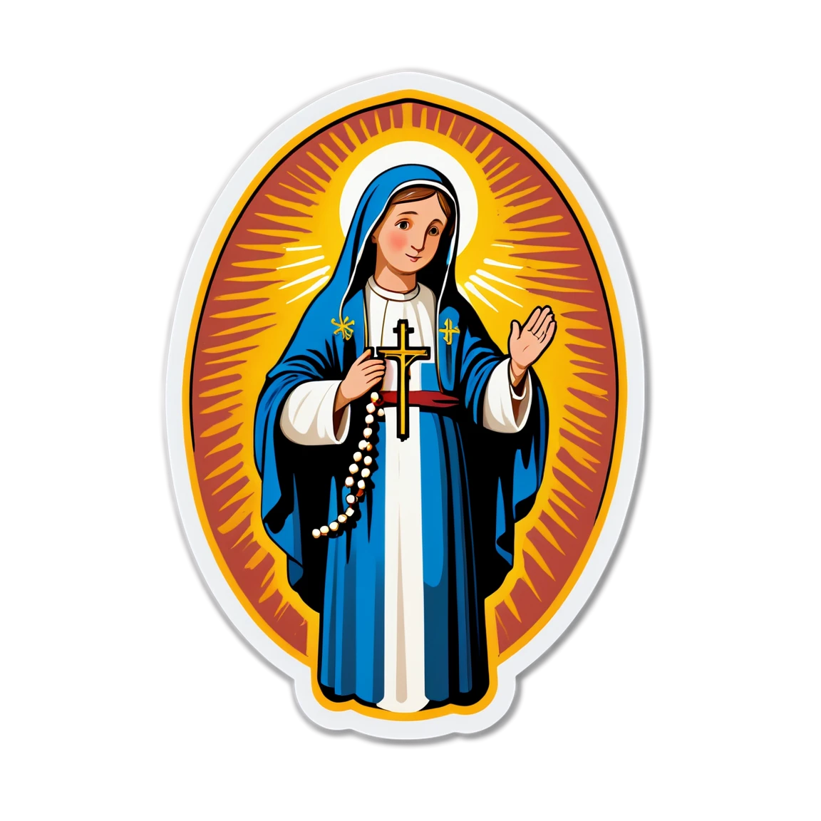 Catholic with a rosary, prayer sticker, Catholic sticker