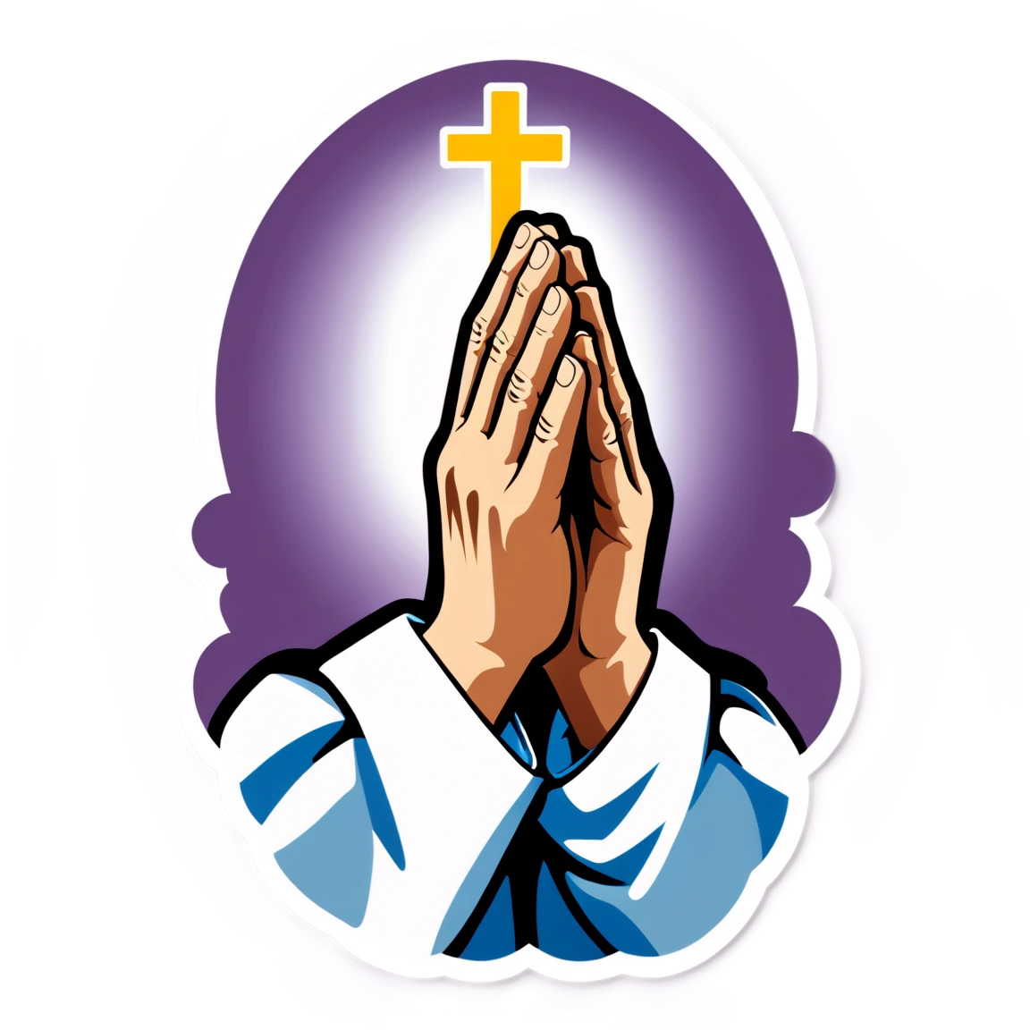 Catholic praying hands, faith sticker, Catholic sticker