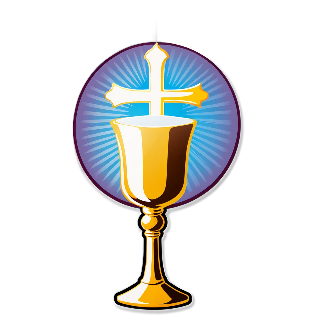 Catholic with a chalice, communion sticker, Catholic sticker