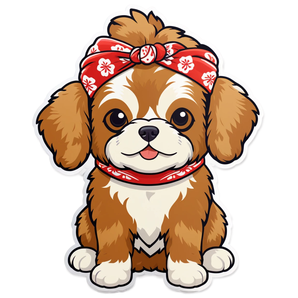 Cavapoo with bandana, dog sticker, Cavapoo sticker