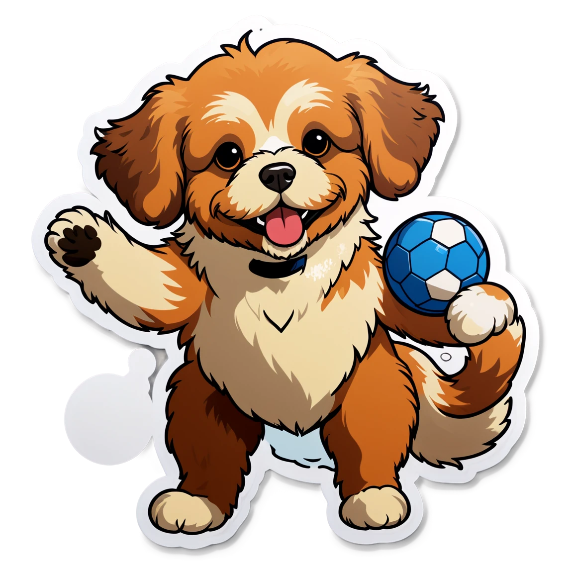 Cavapoo playing with ball, dog sticker, Cavapoo sticker