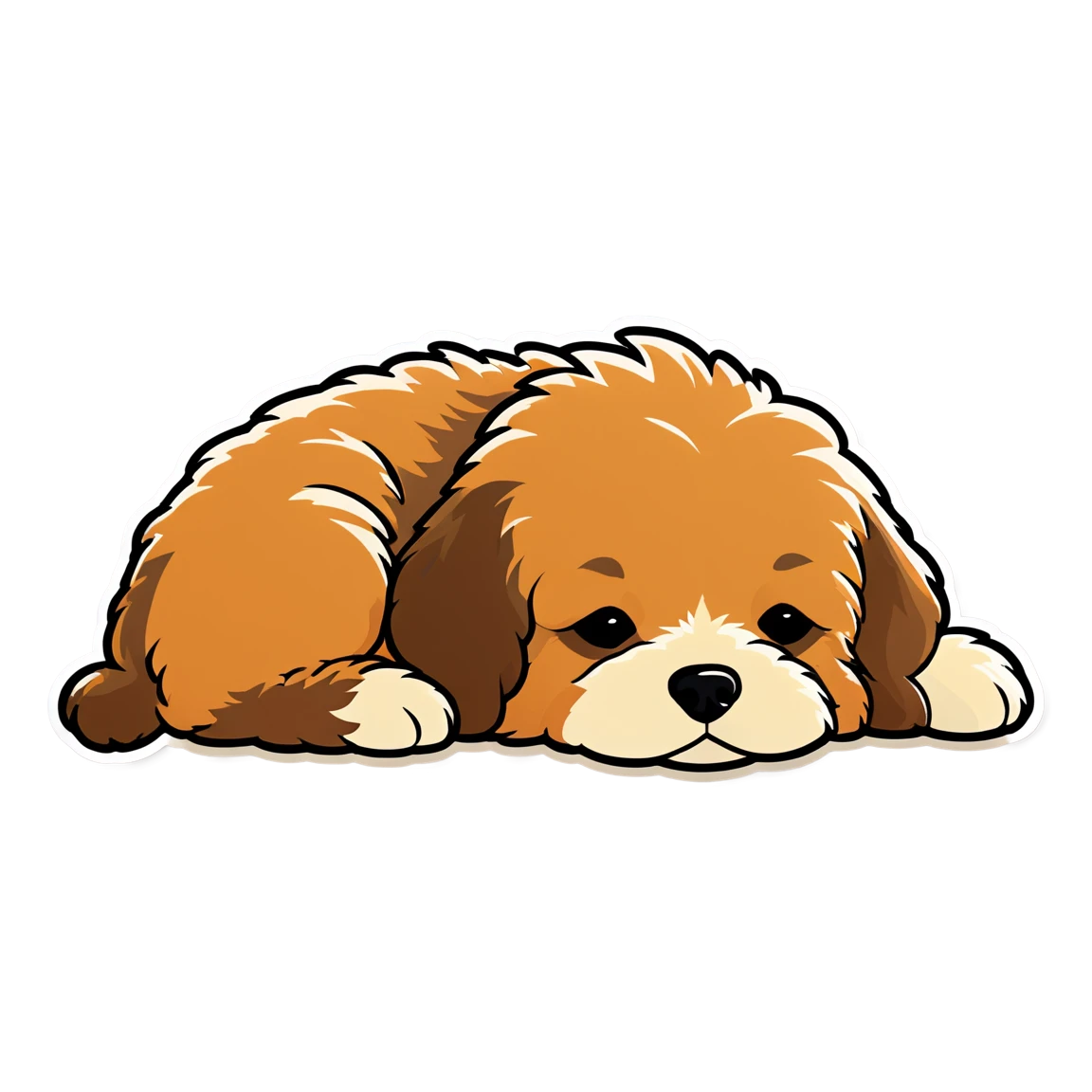 Cavapoo sleeping, dog sticker, Cavapoo sticker