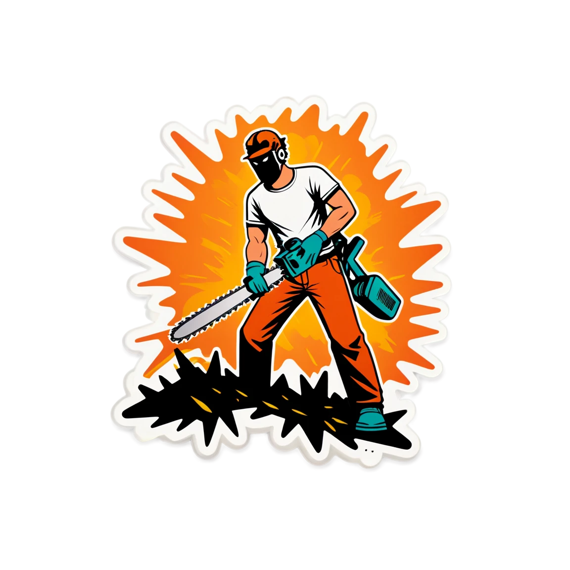 Chainsaw Man with sparks, Chainsaw Man sticker