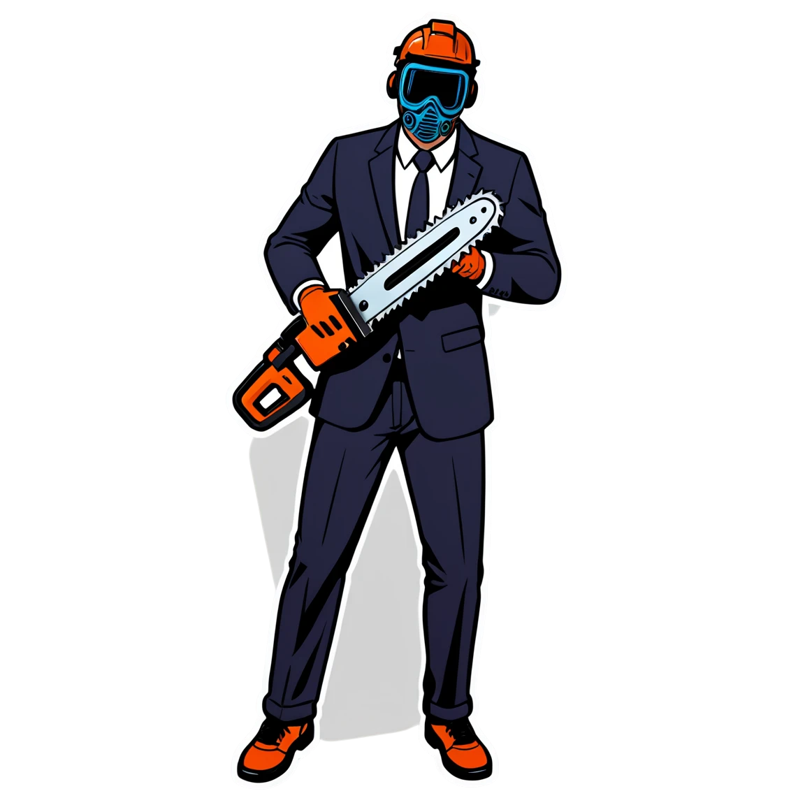 Chainsaw Man wearing suit, Chainsaw Man sticker