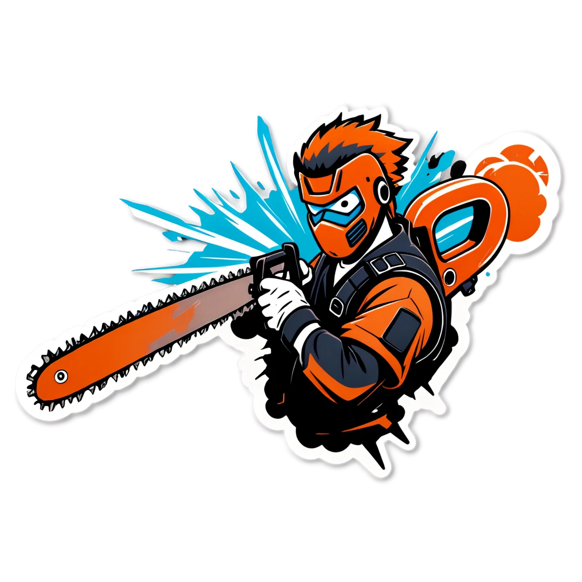 Chainsaw Man in battle, Chainsaw Man sticker