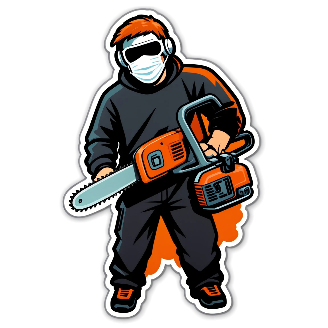 Chainsaw Man with mask, Chainsaw Man sticker