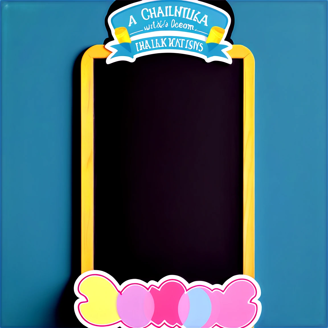 Chalkboard sticker with border, kid's room chalkboard sticker