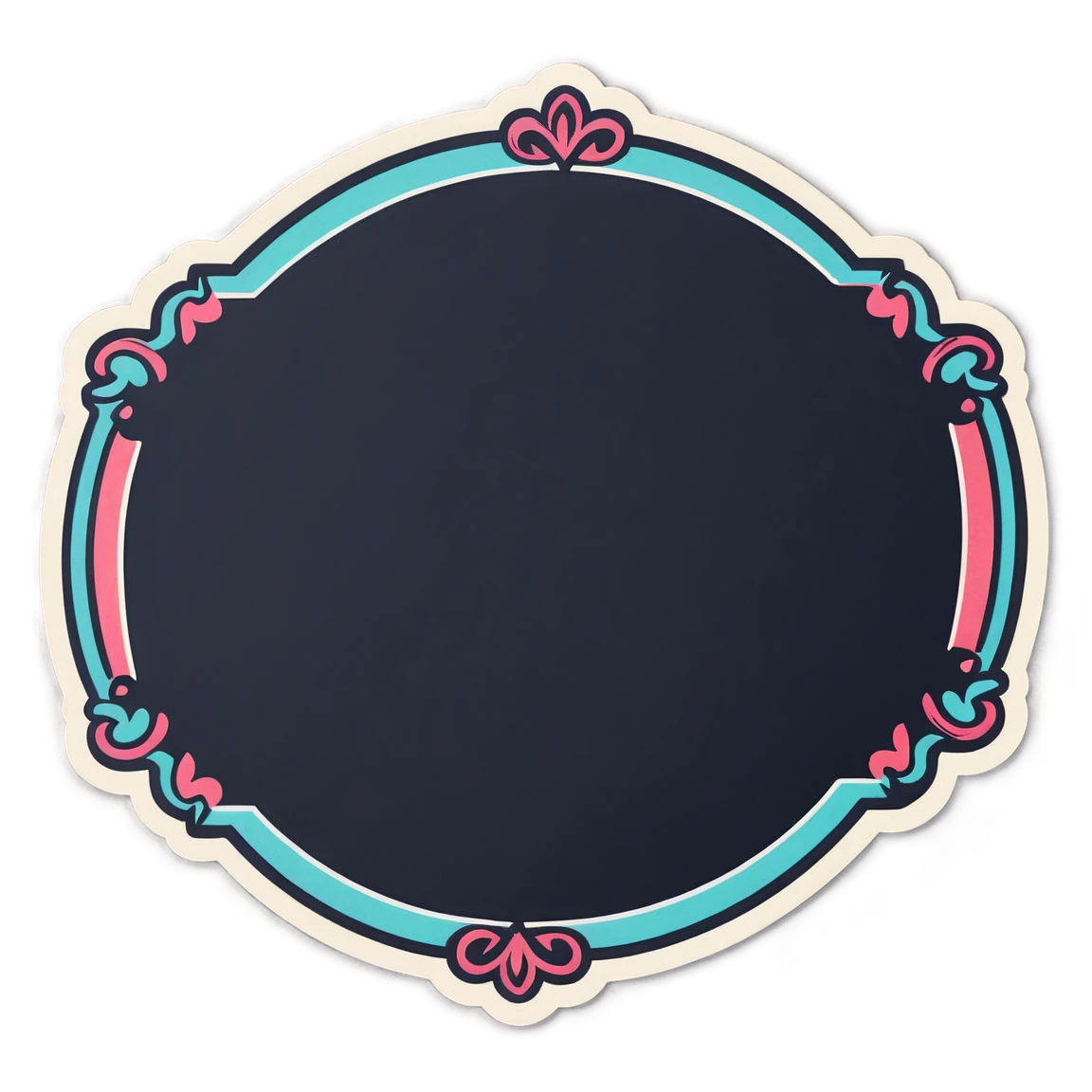 Chalkboard sticker with colored frames, pretty chalkboard sticker