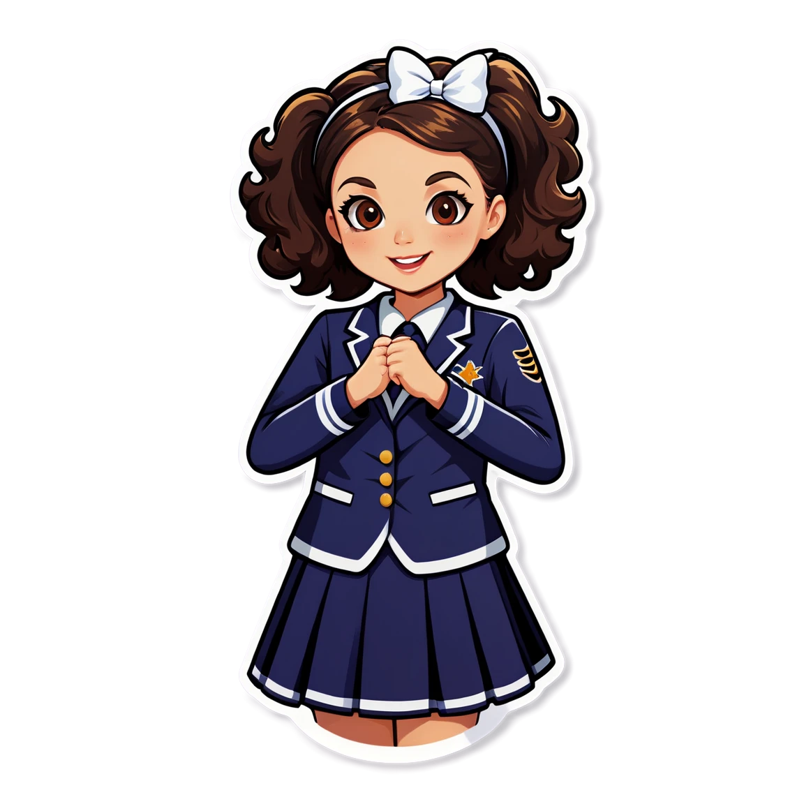 Cheer sticker, in uniform