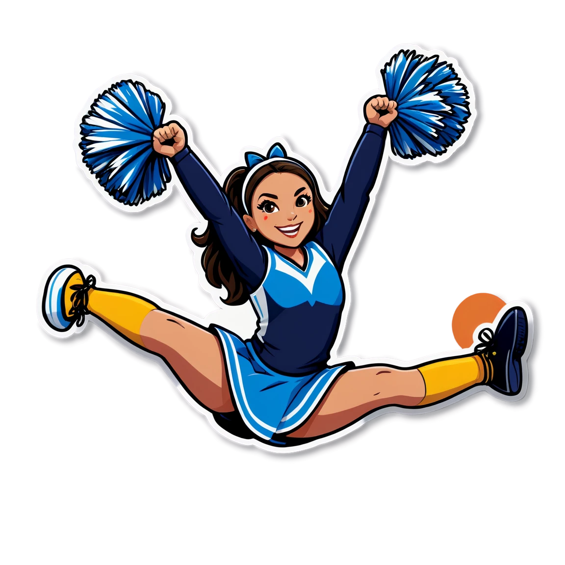 Cheer sticker, in formation