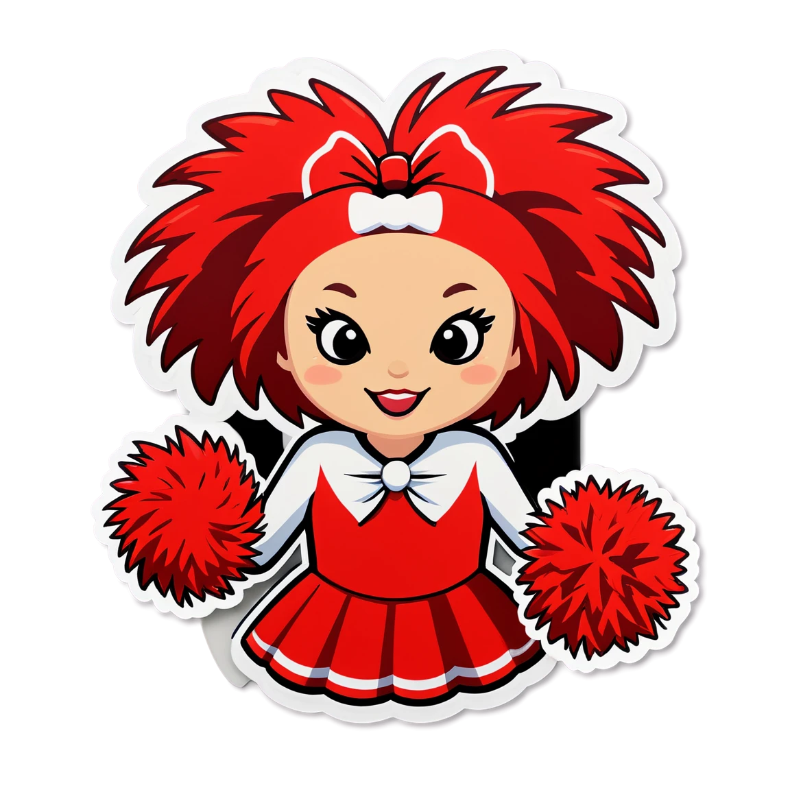 Cheer sticker, with pom-poms