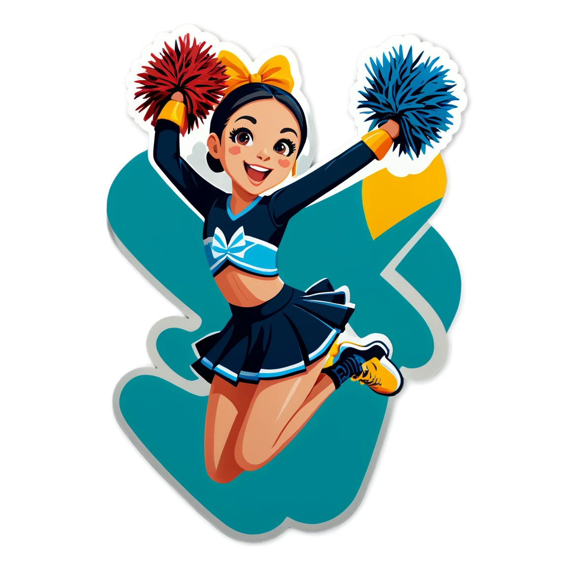 Cheer sticker, jumping