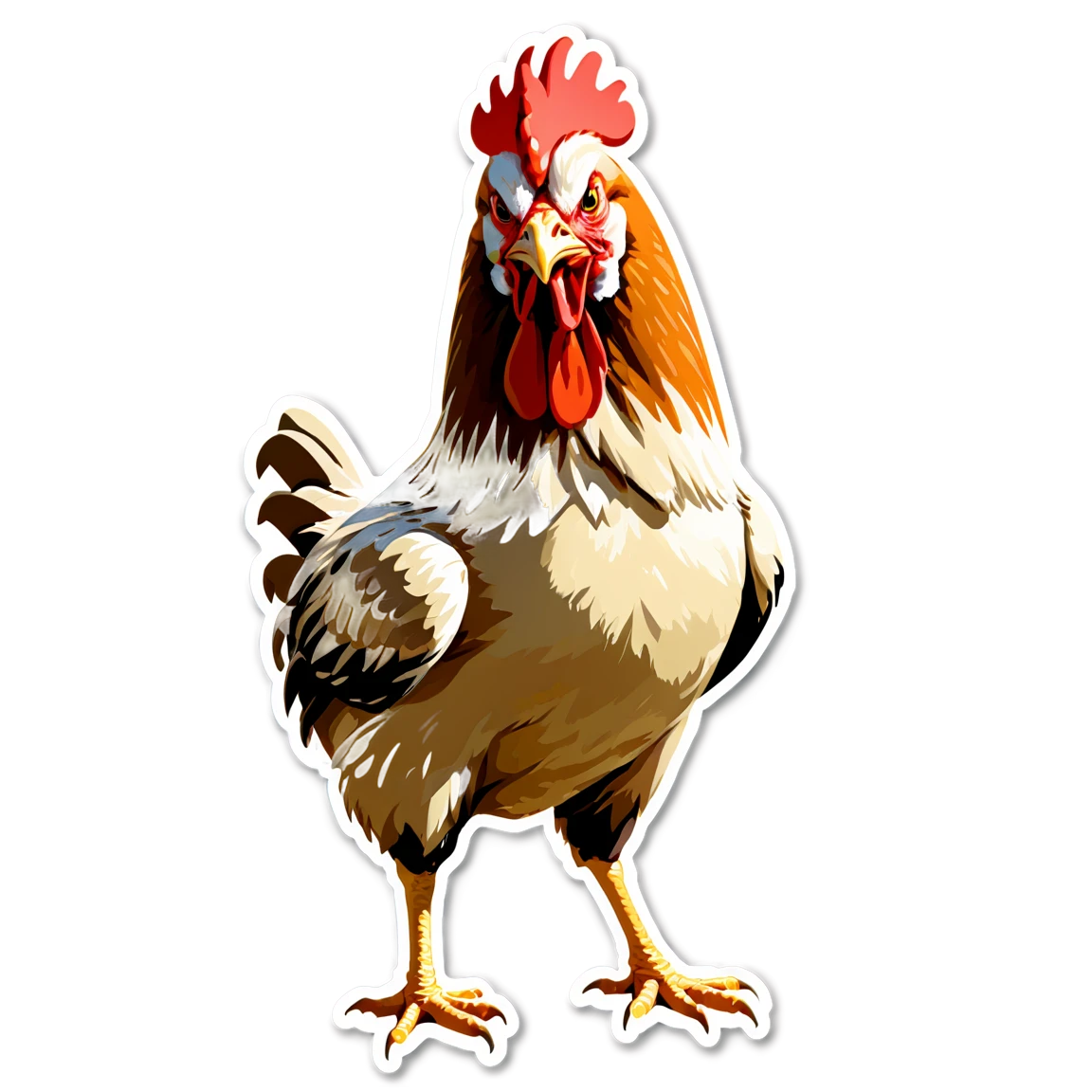 Chicken, crowing, chicken sticker