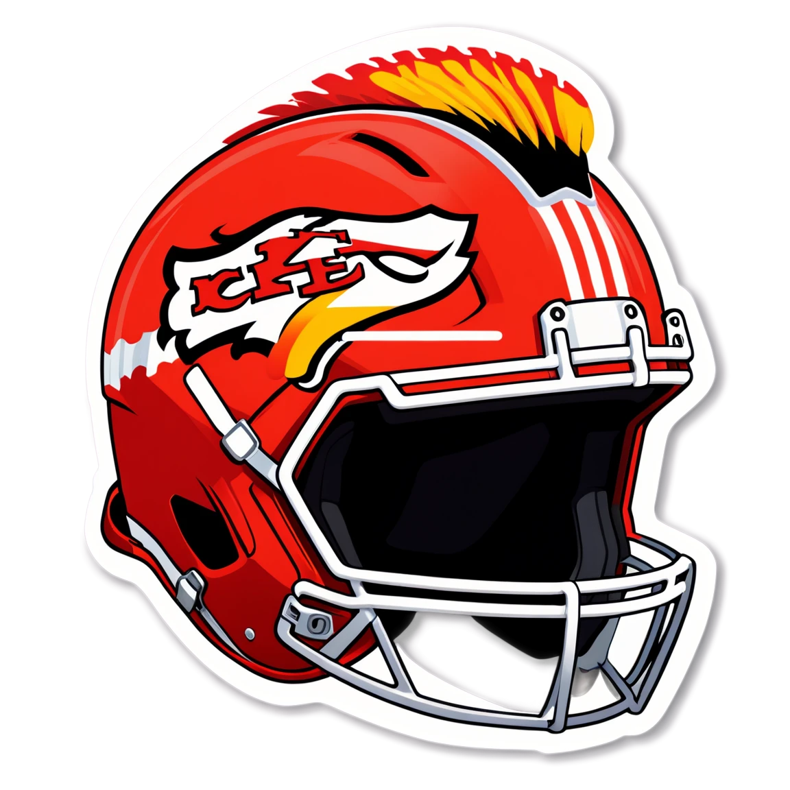 Chiefs wearing helmet, Chiefs sticker