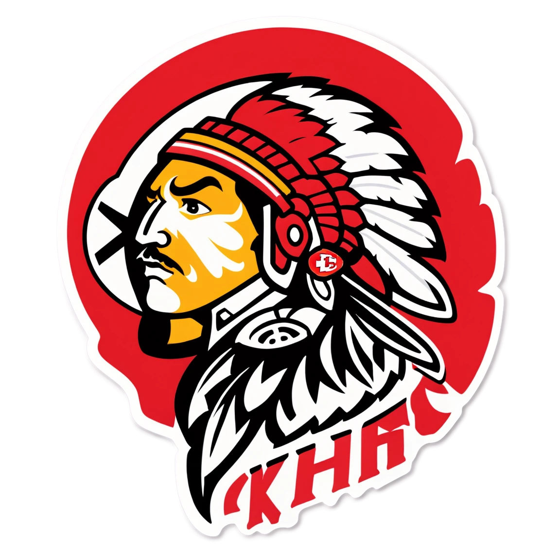 Chiefs with team logo, Chiefs sticker