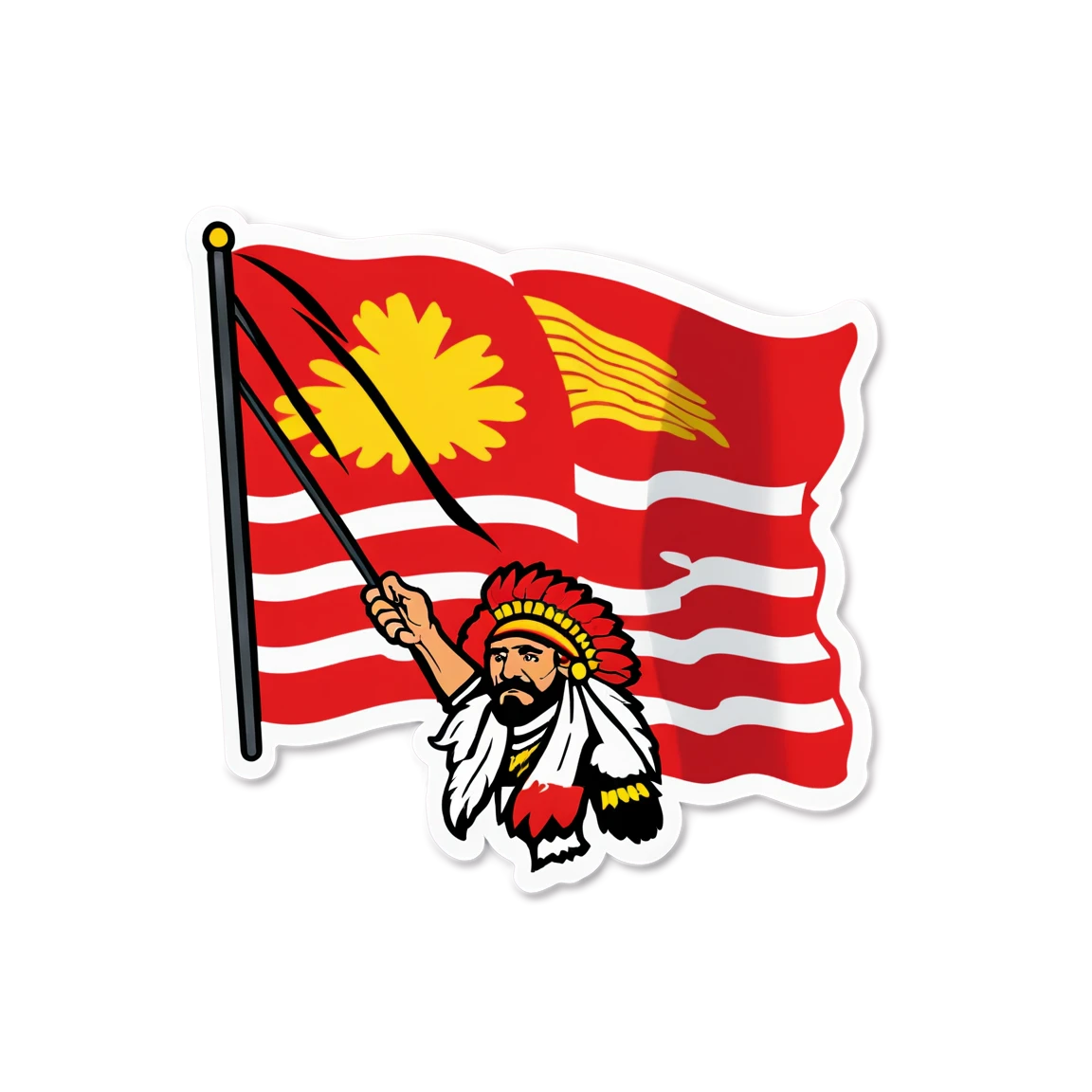 Chiefs waving flag, Chiefs sticker