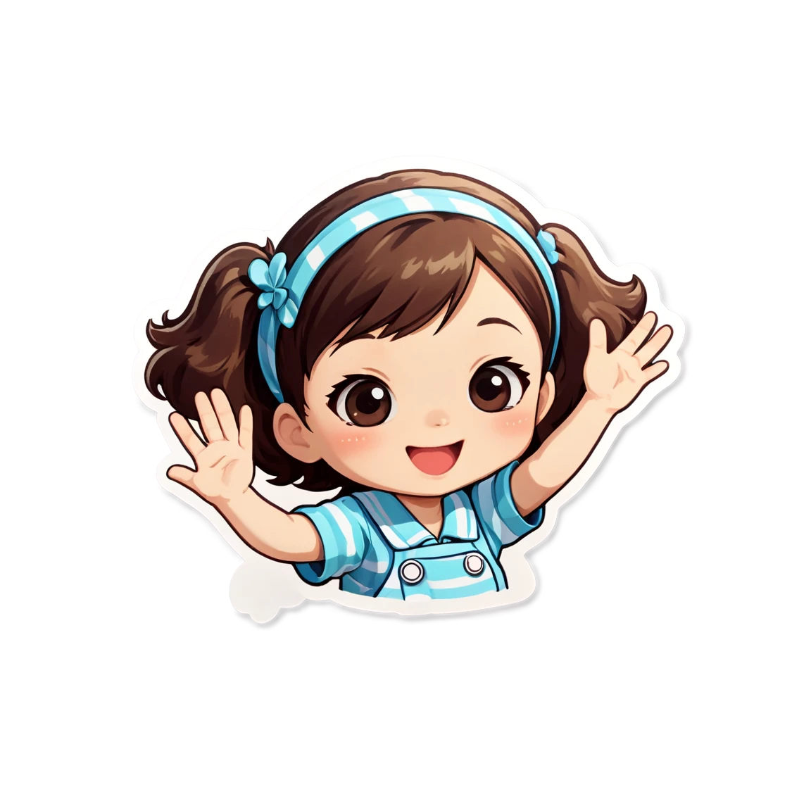 Chiikawa waving, cute sticker, Chiikawa sticker