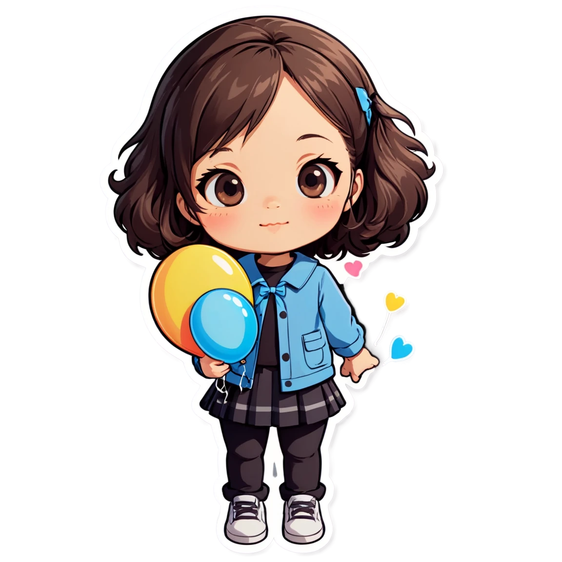 Chiikawa holding balloon, cute sticker, Chiikawa sticker