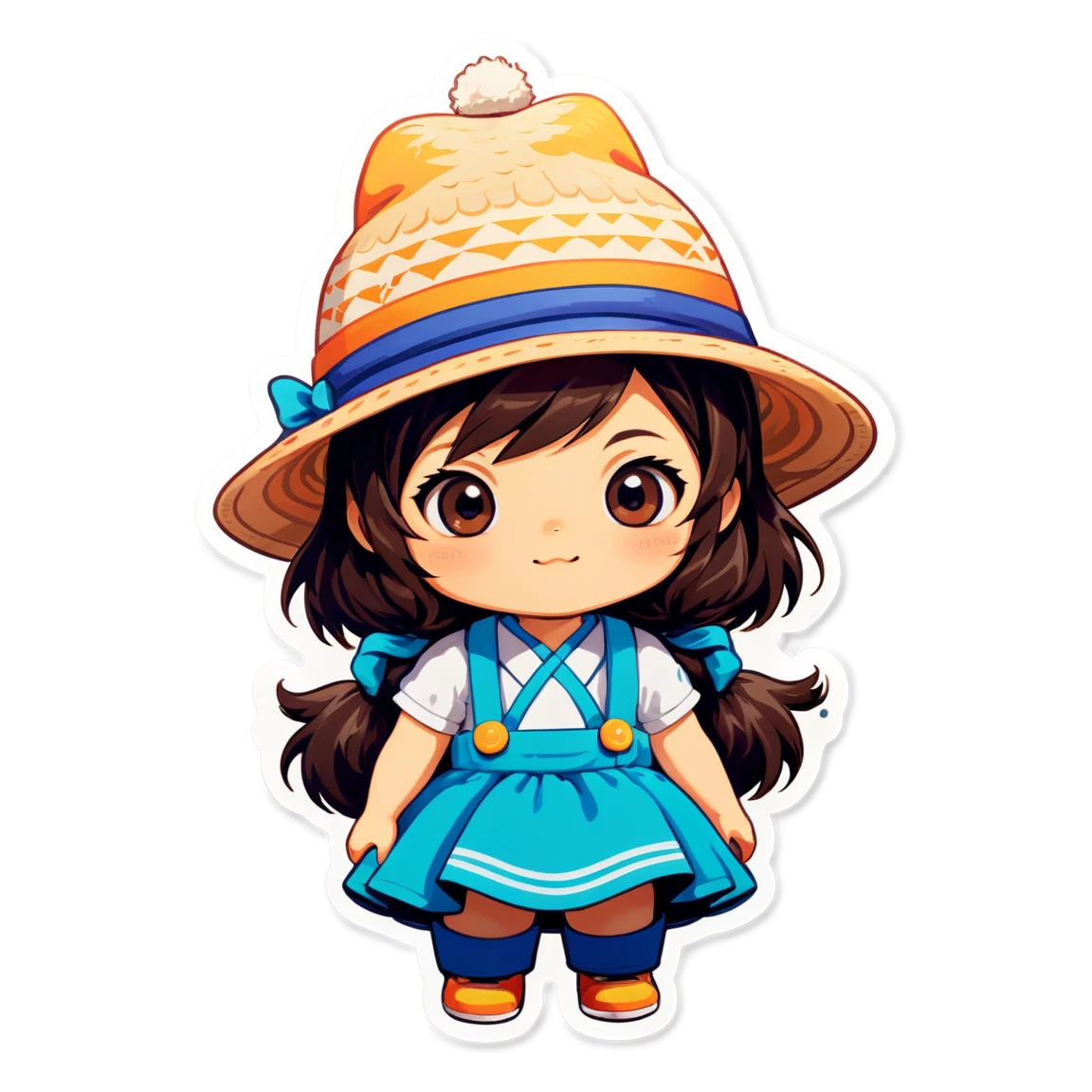 Chiikawa with hat, cute sticker, Chiikawa sticker