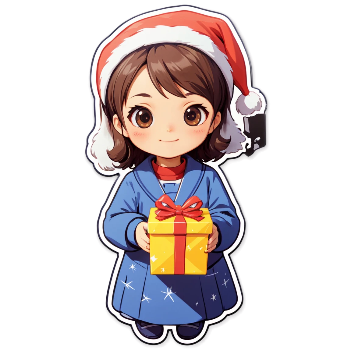 Chiikawa holding gift, cute sticker, Chiikawa sticker