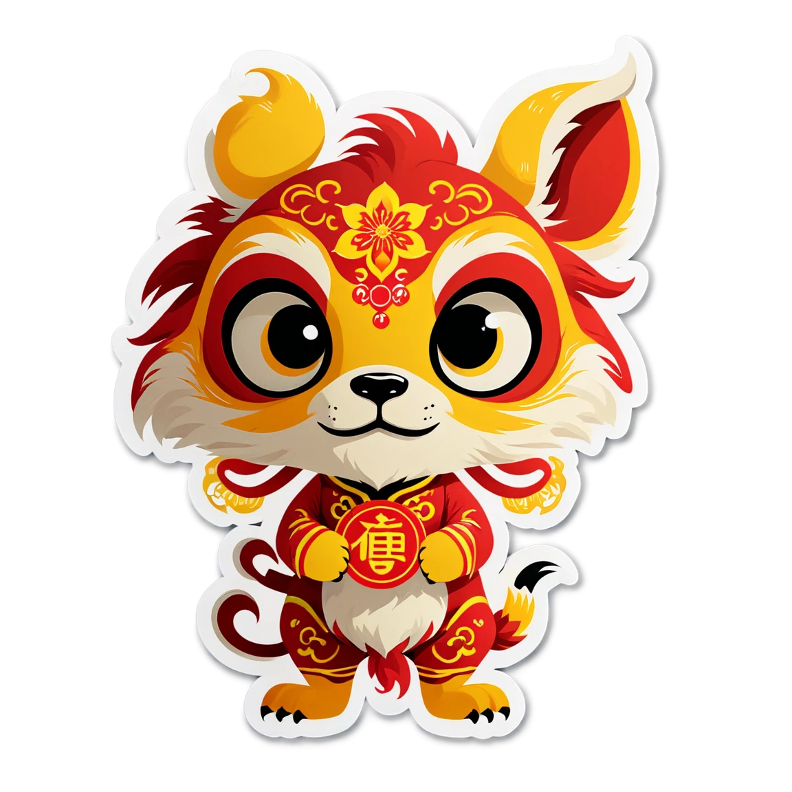 Chinese New Year with zodiac animal, Chinese New Year sticker