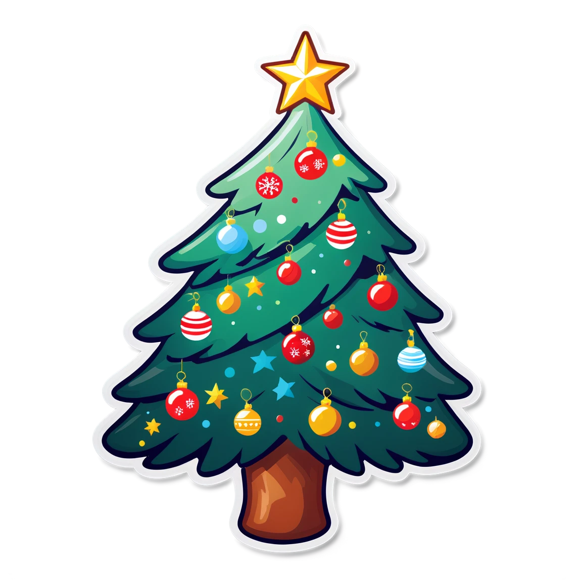 Christmas tree, christmas sticker