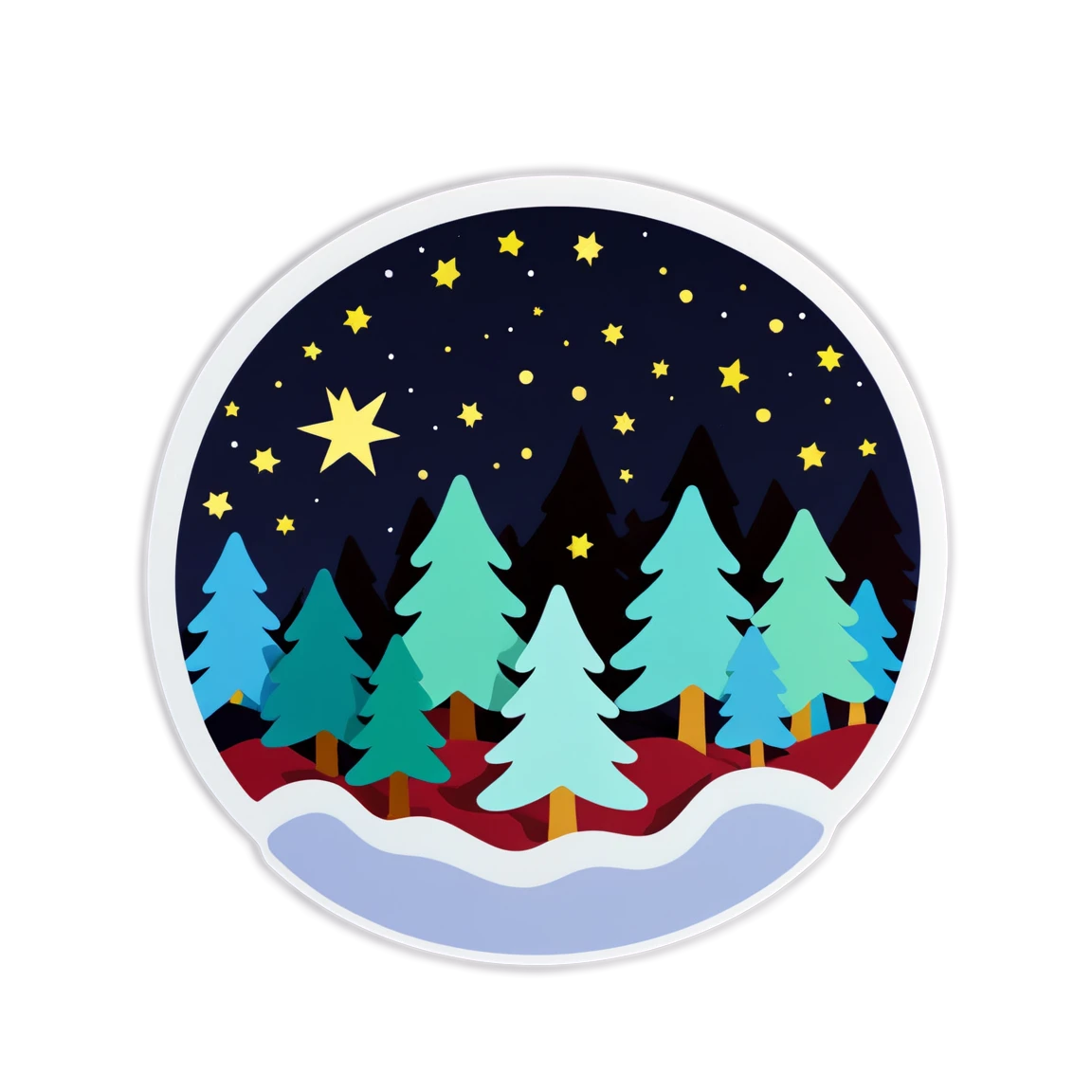 Christmas trees, christmas sticker