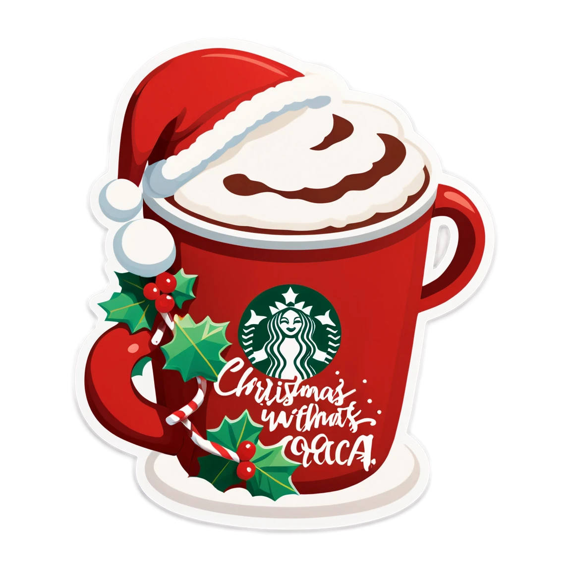 Christmas mug, christmas sticker