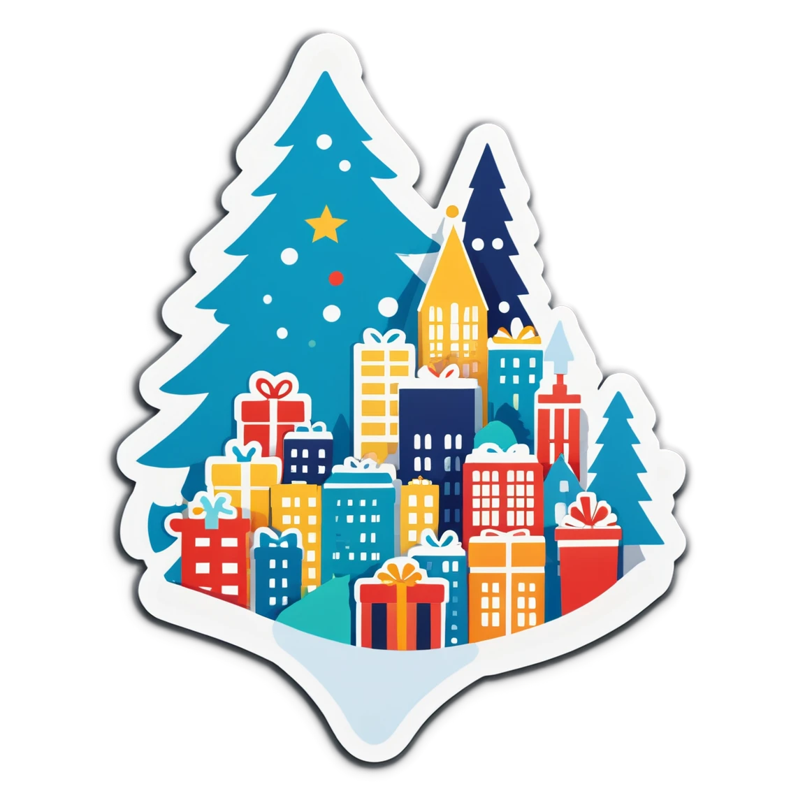 Christmas lights, christmas sticker