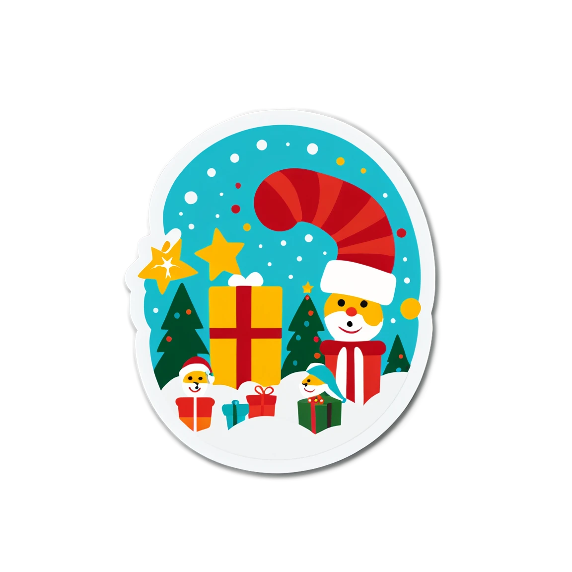 Christmas gifts, christmas sticker