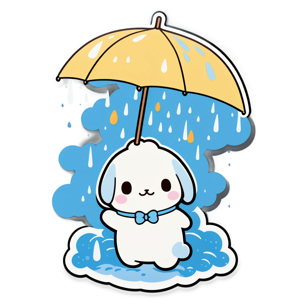 Cinnamoroll in the rain sticker