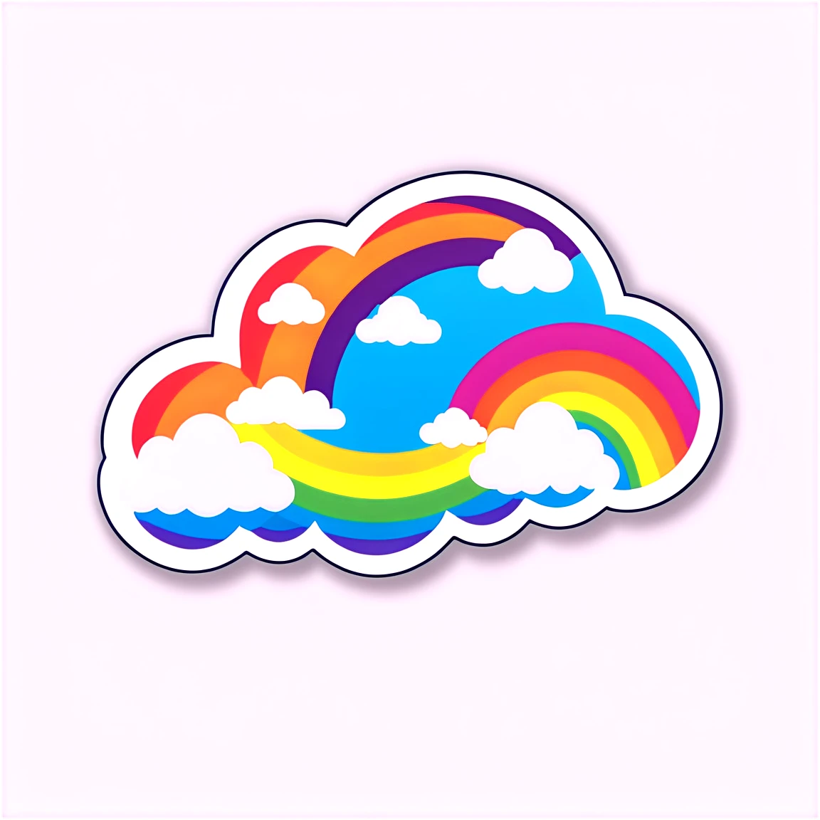 Cloud with a rainbow, cloud sticker