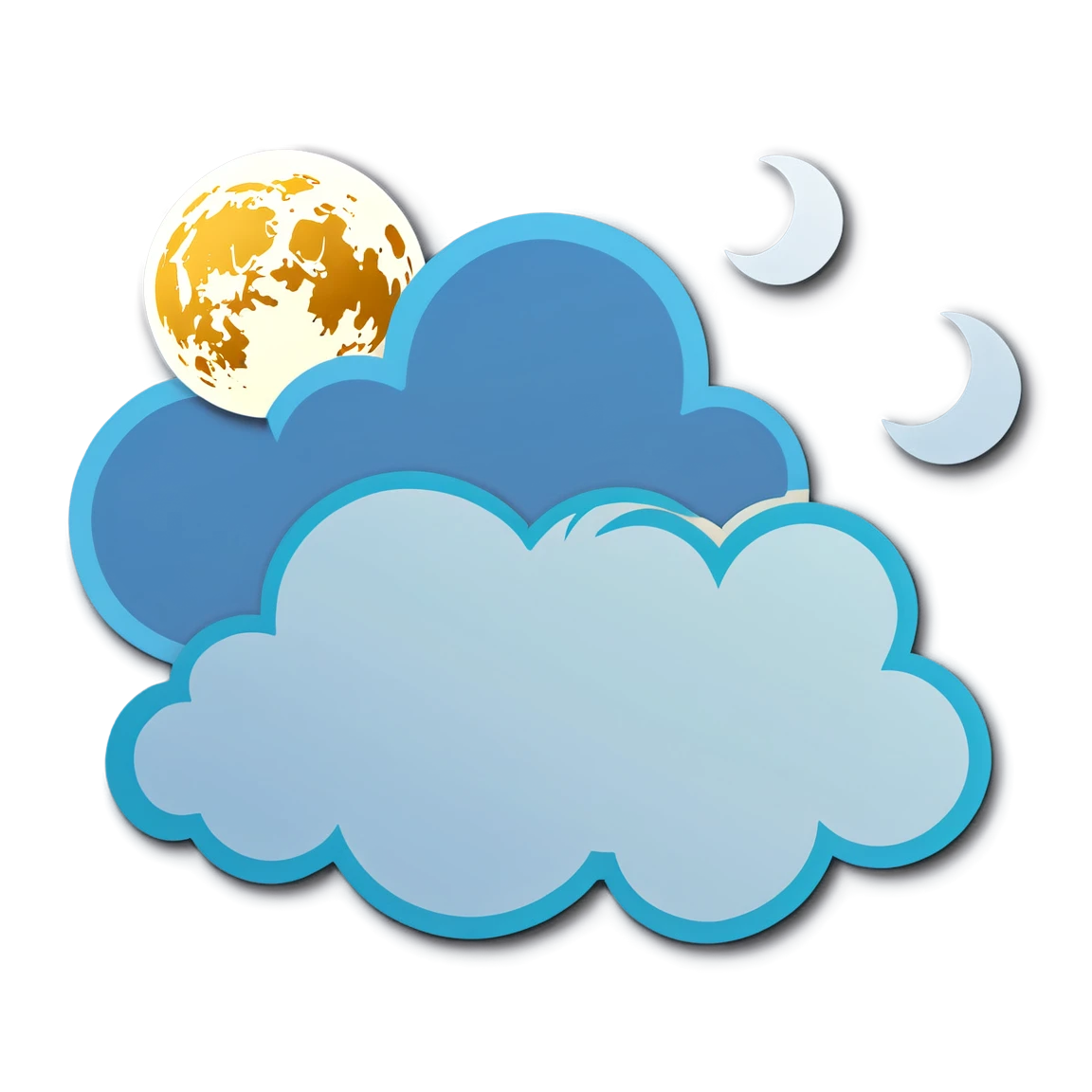 Cloud with moon, cloud sticker