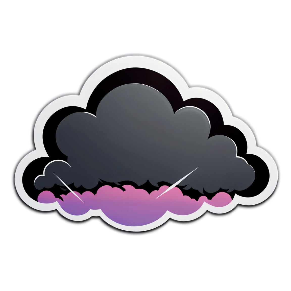 Cloud with thunder, cloud sticker