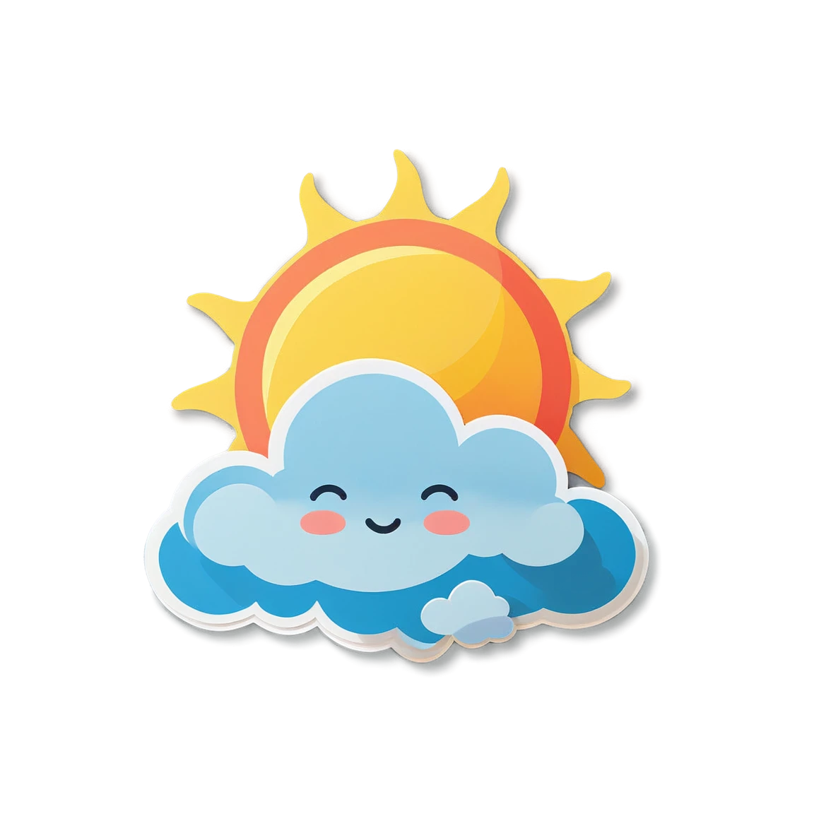 Cloud holding a sun, cloud sticker