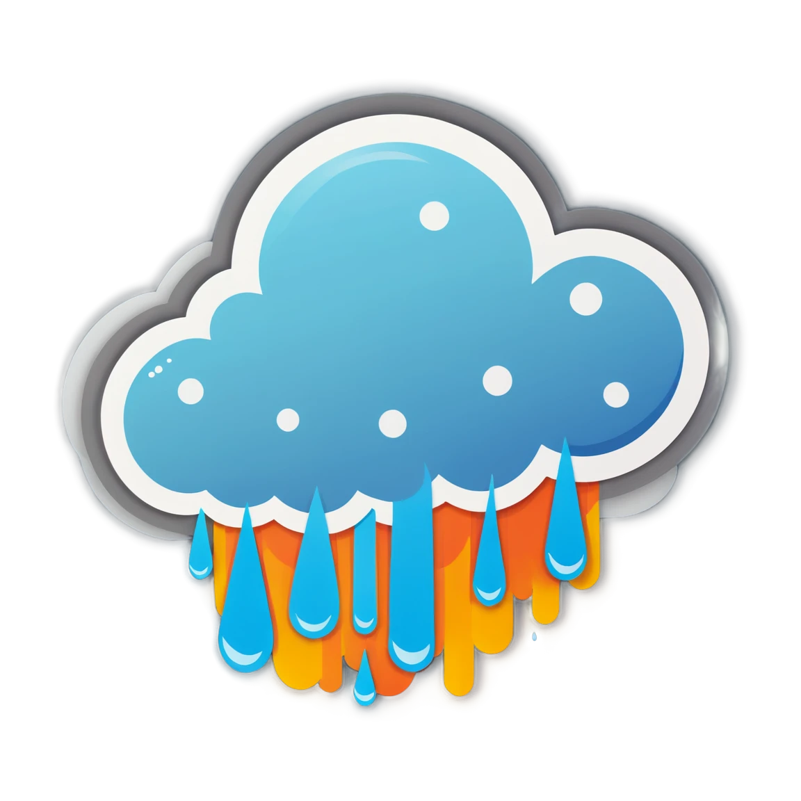 Cloud with raindrops, cloud sticker