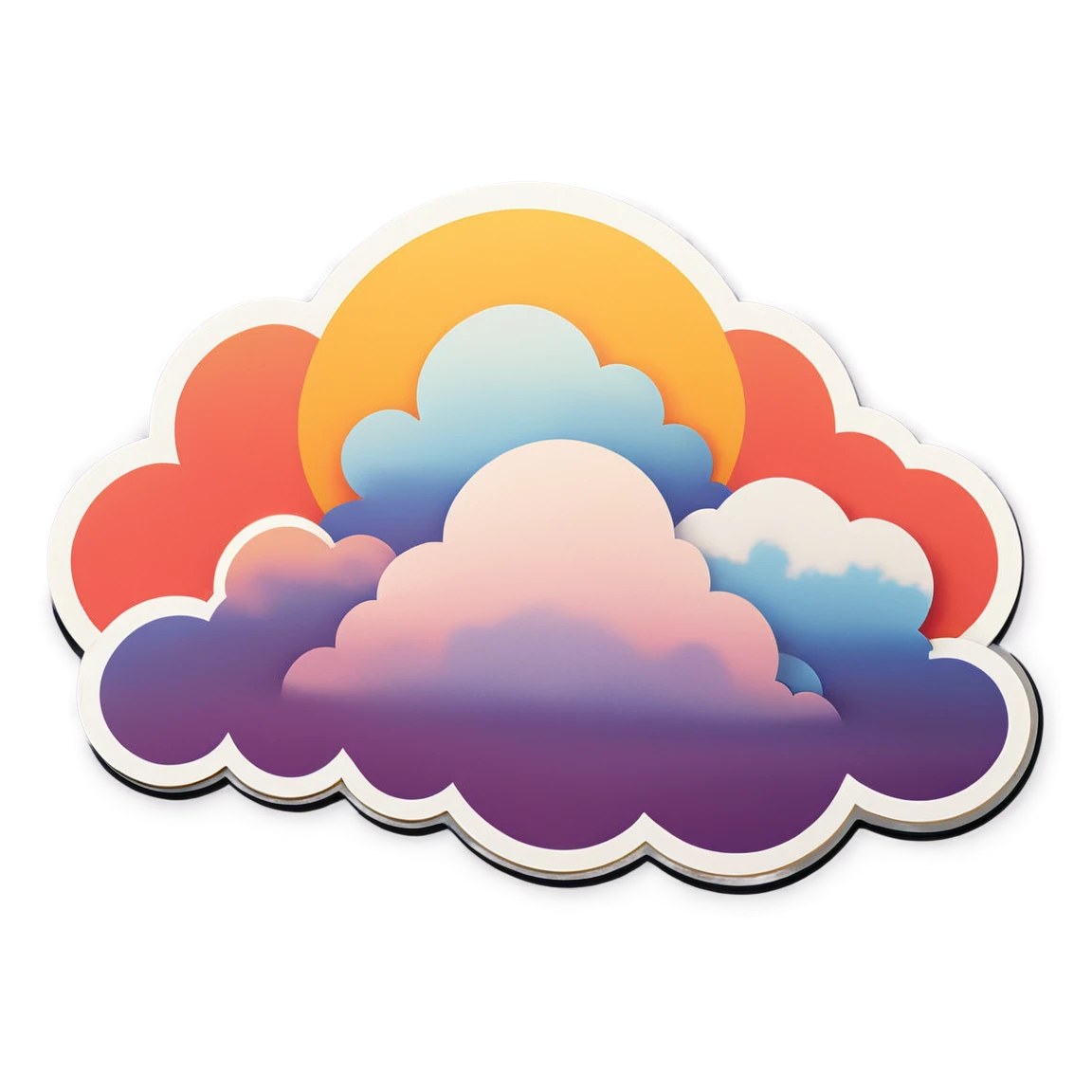 Cloud with sunset, cloud sticker