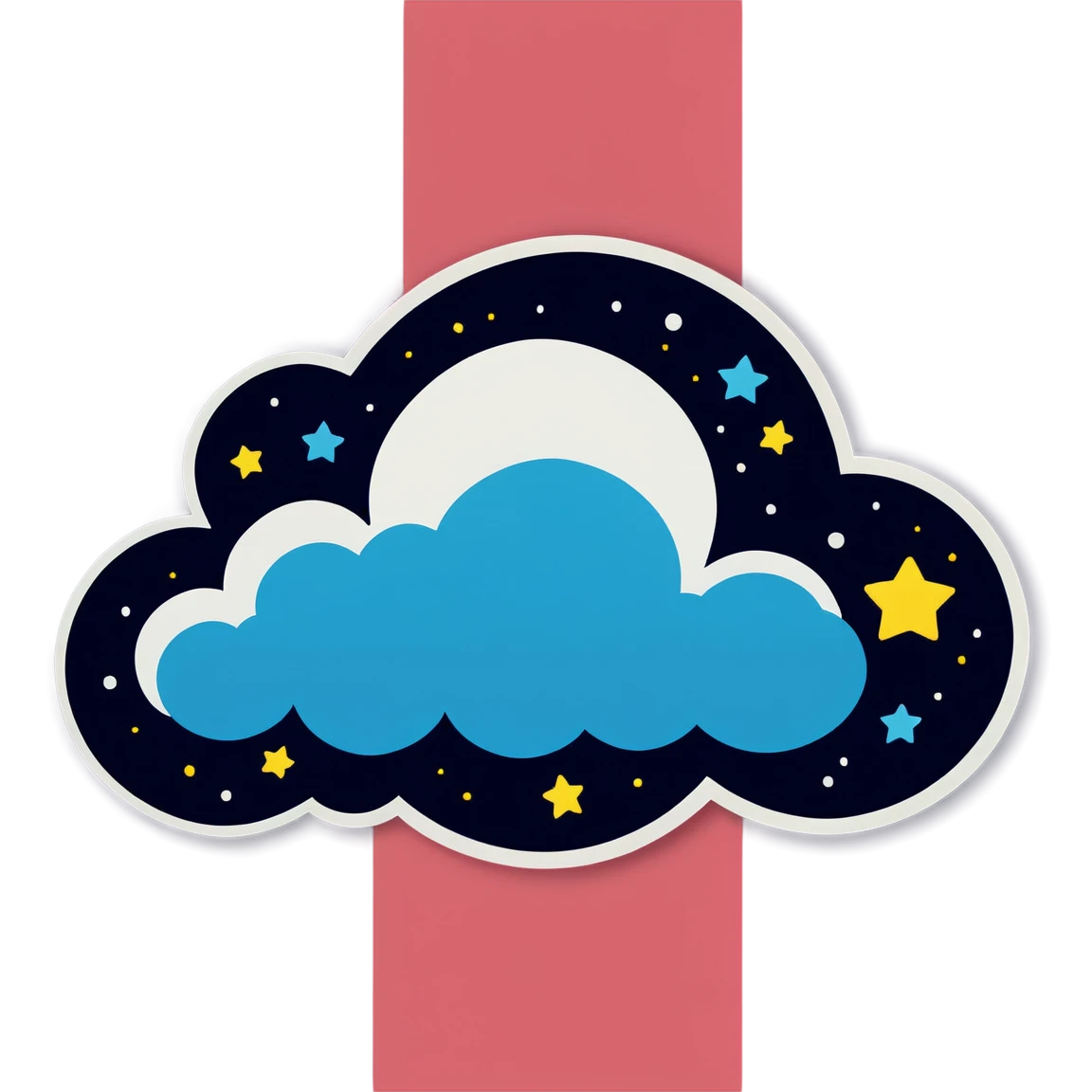 Cloud with stars, cloud sticker