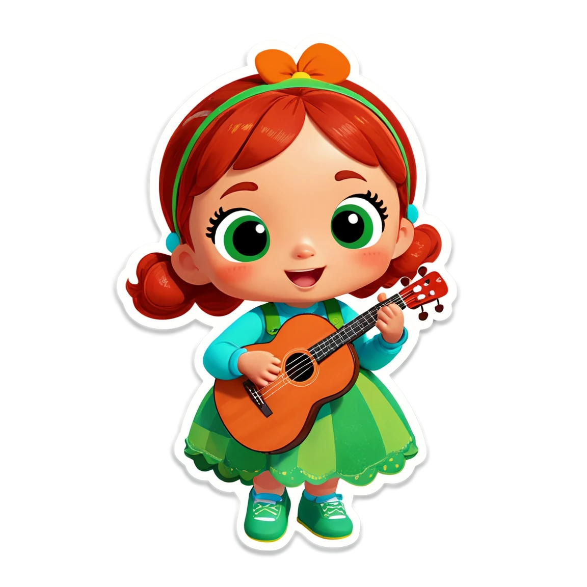 Cocomelon playing music, character sticker, Cocomelon sticker