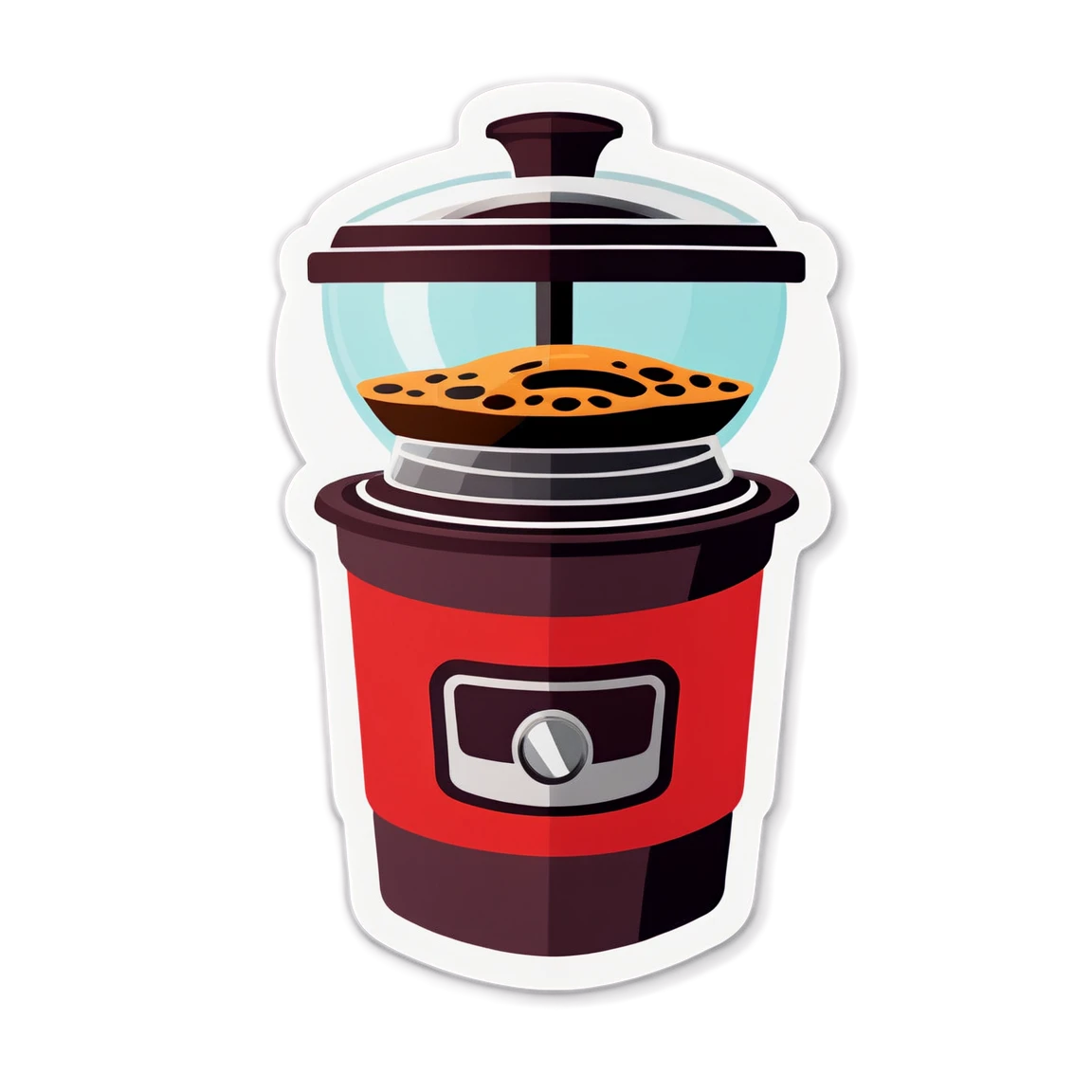 Coffee cup sticker, coffee grinder sticker