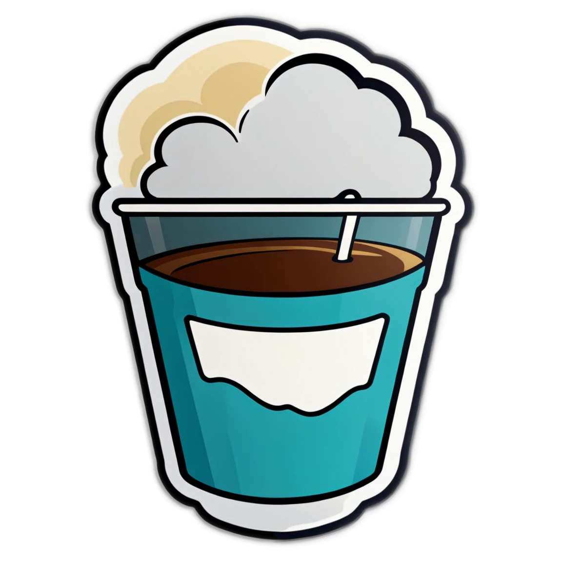 Coffee cup sticker, pour-over coffee sticker