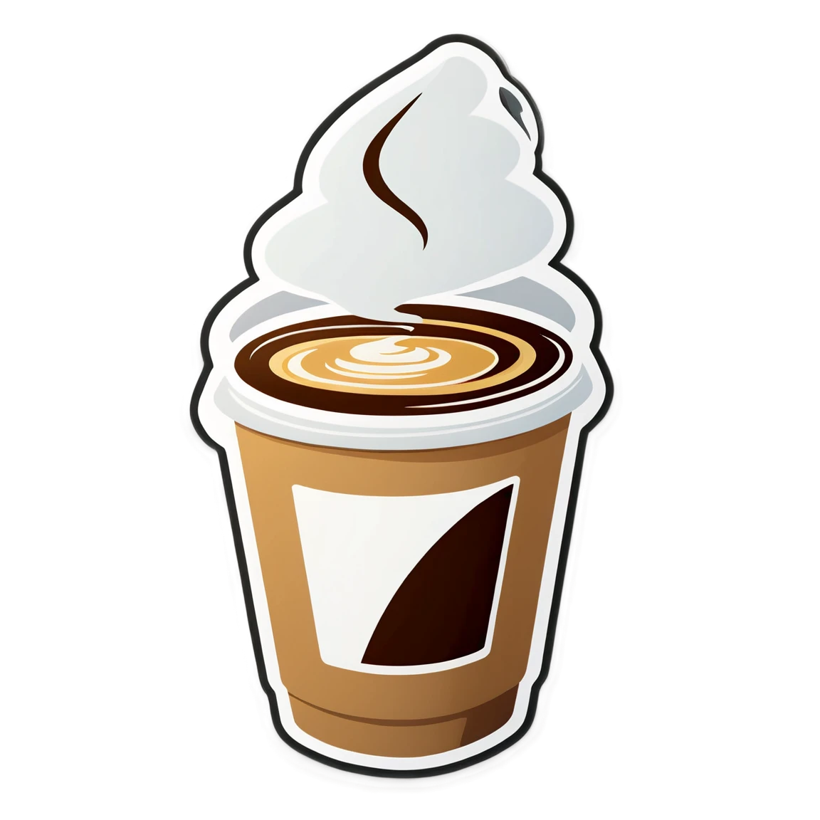 Coffee cup sticker, espresso shot sticker