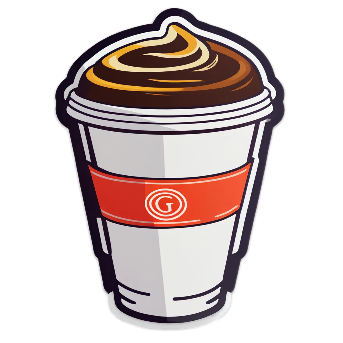 Coffee cup sticker, coffee shop sticker