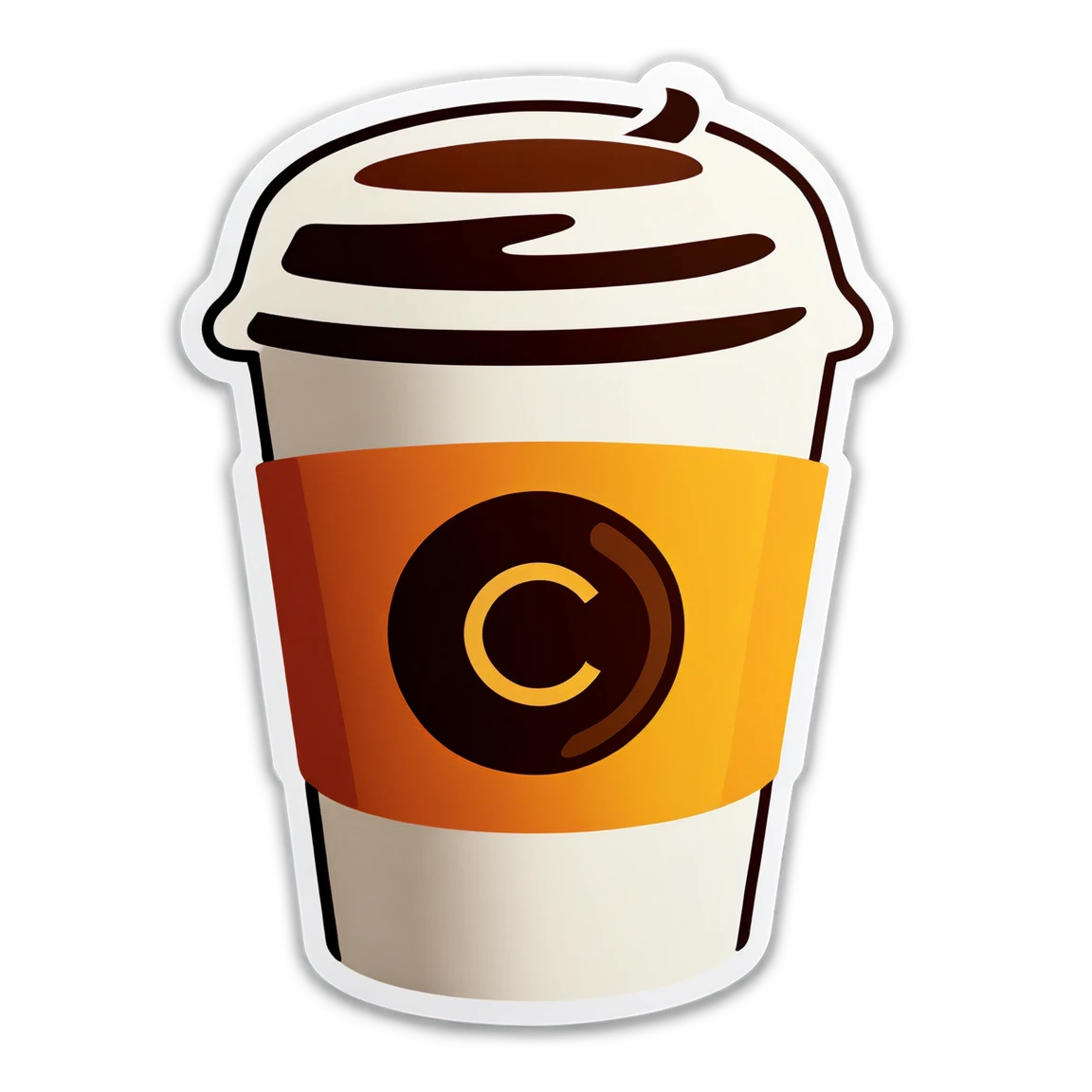 Coffee cup sticker, coffee to-go sticker