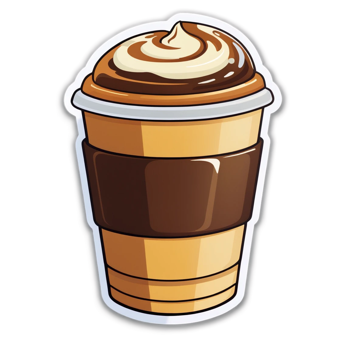 Coffee cup sticker, iced coffee sticker