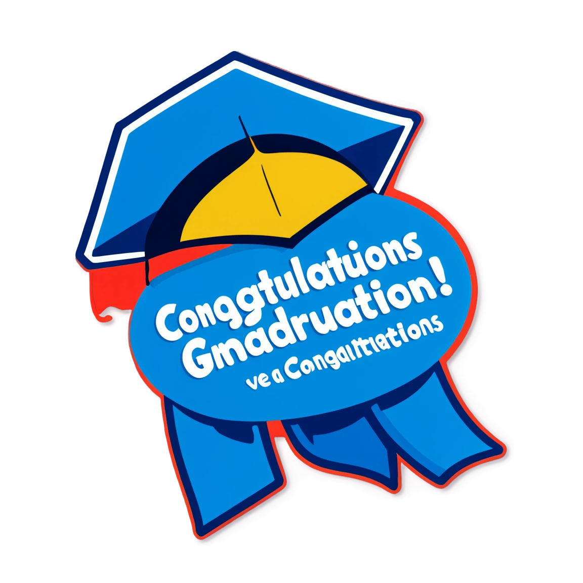 Congratulations wearing a graduation cap, congratulations sticker