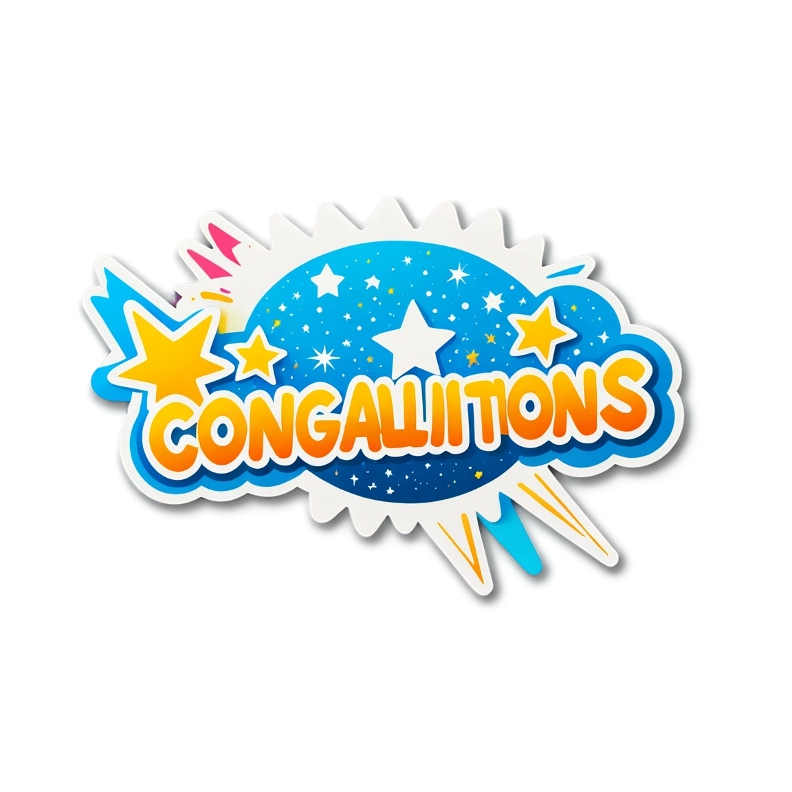 Congratulations with sparkles, congratulations sticker