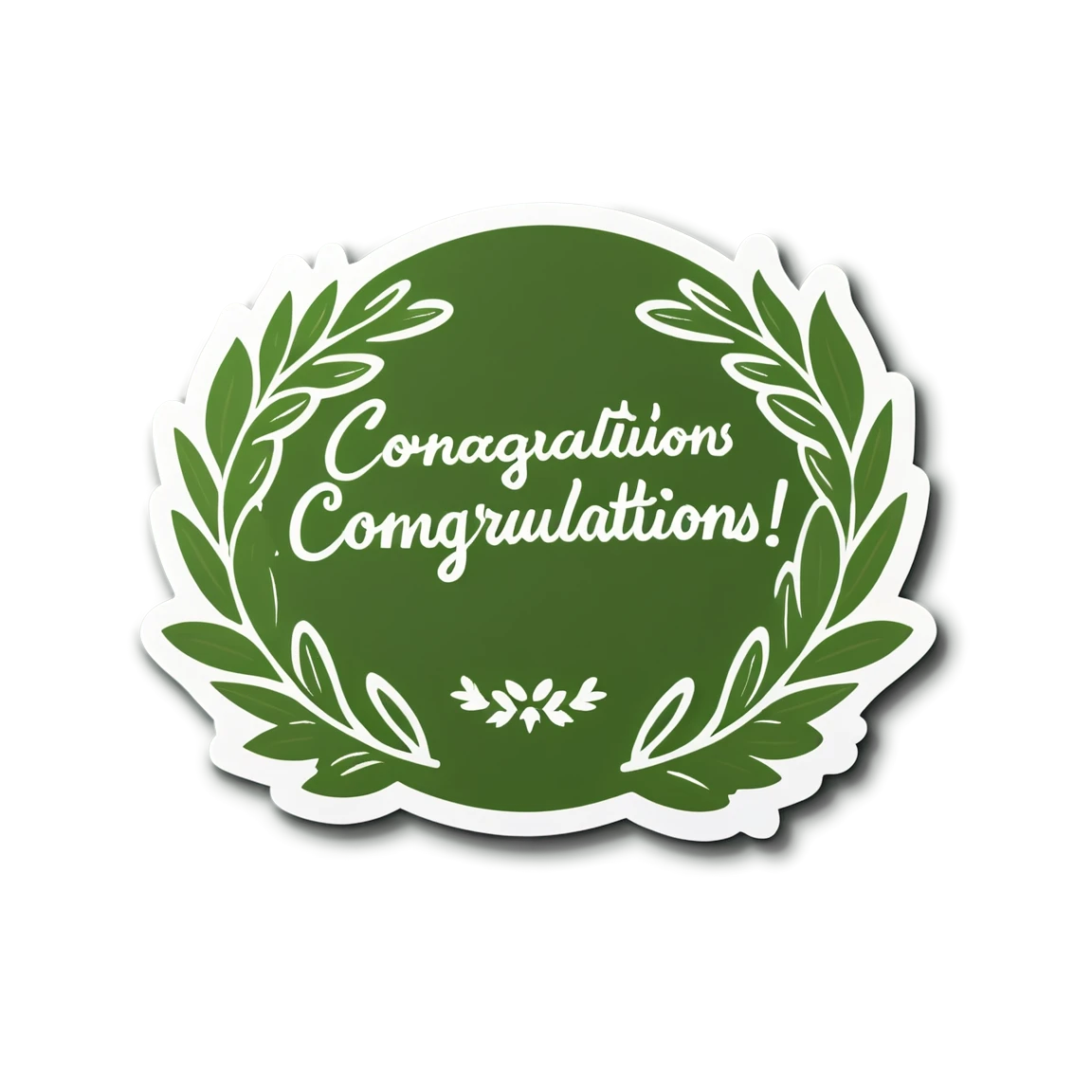 Congratulations with a laurel wreath, congratulations sticker