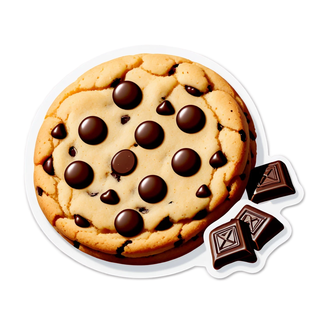 Cookie sticker, with chocolate chips