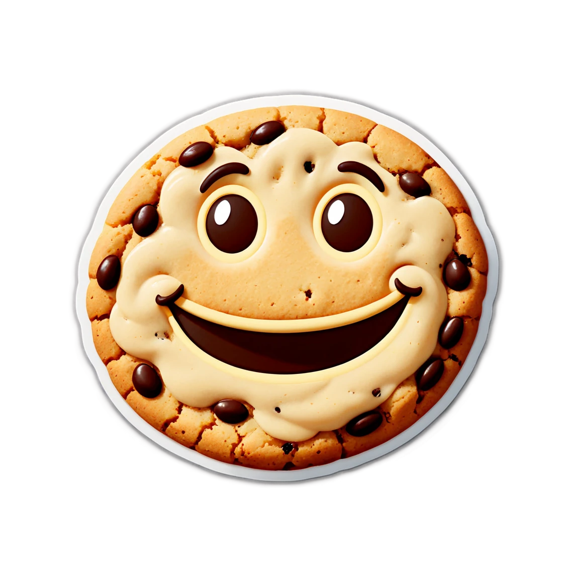 Cookie sticker, smiling face